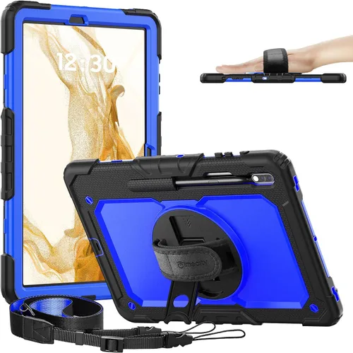 Miniatura 12 de Timecity Funda para Samsung Galaxy Tab S8 Plus/S7 FE 5G de 12.4 pulgadas con protector de pantalla y soporte giratorio de 360° y correa de hombro