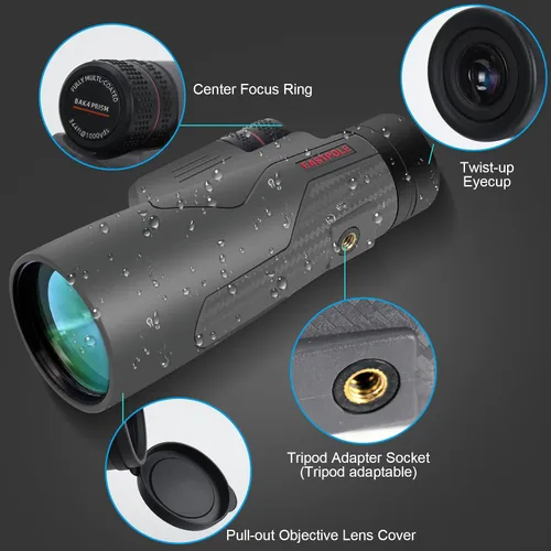 Miniatura 3 de Telescopio monocular monocular monocular de alta potencia de 12 x 56 para adultos con adaptador para teléfono inteligente, lente FMC y prisma BAK4