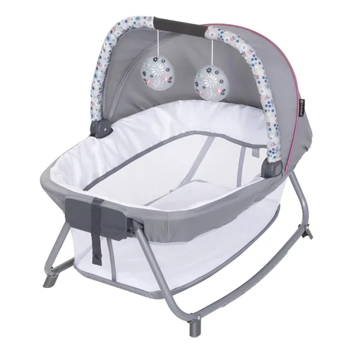 Miniatura 9 de Baby Trend Centro de Guardería con Cuna con Balanceo, Cápsula de Sueño, Cambiador con Volteado, Rosa Daisy