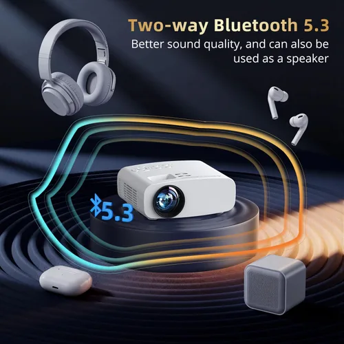 Miniatura 10 de Proyector con WiFi y Bluetooth, pericat 4K compatible con proyector nativo 1080P, proyector portátil de cine al aire libre para cine en casa, mini