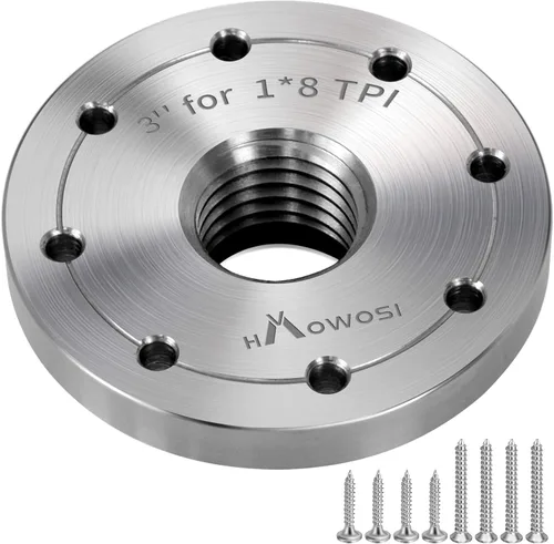 Miniatura 9 de Placa frontal de torno de madera de acero de 3 pulgadas, placa frontal para torno de madera, placa frontal de torno apta para husillo de 1 pulgada x