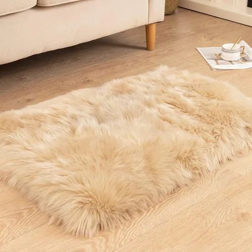 Miniatura 17 de Carvapet - Tapete suave de cuero sintético de oveja, lanudo y lujoso, grande (para decorar habitación), lado de la cama, dormitorio, sala de estar