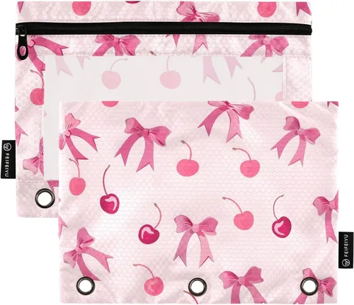 Miniatura 89 de Estuche para lápices de fútbol de fútbol en campo para carpeta de 3 anillas, paquete de 2 bolsas impermeables para lápices, estuche transparente