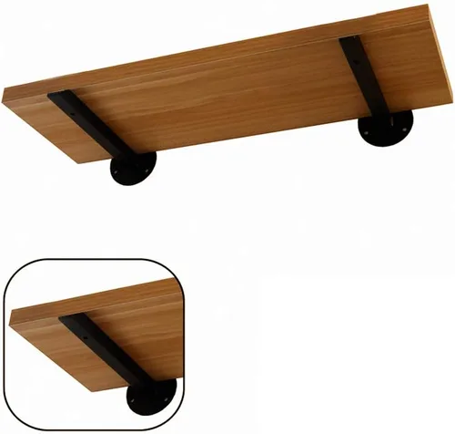 Miniatura 4 de Soporte para estante de tubo cuadrado flotante montado en la pared, soportes de soporte de metal oculto, soporte de estante de madera, soportes