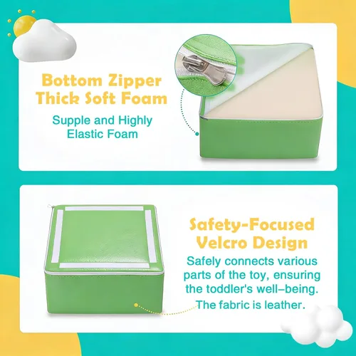 Miniatura 6 de JungleDove Juego de 6 piezas de bloques de escalada de espuma para bebés - Juguetes de escalada para bebés para niños pequeños en interiores