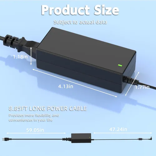 Miniatura 7 de Fuente de alimentación de 19 V compatible con LG Electronics Monitor 24LJ4540 24M47H-P 24M47H-P 24MP55HQ; DA-48F19 DA-65G19 ADS-40FSG-19 DA-65F19