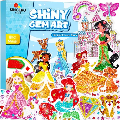 Miniatura 10 de sinceroduct Kits de calcomanías de diamantes de animales 5D DIY para niños y niñas principiantes