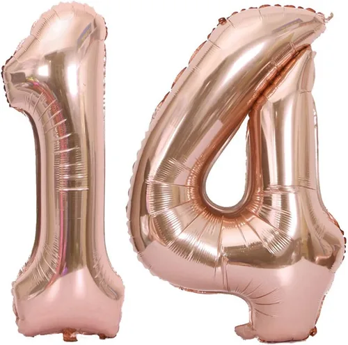 Miniatura 8 de Globos del número 10, decoraciones de fiesta de cumpleaños número 10 para niñas, oro rosa, 40 pulgadas