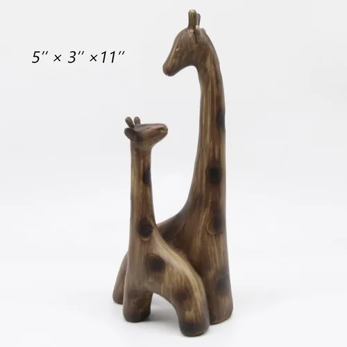 Miniatura 2 de Lukitas Estatua y escultura de jirafas, figura de jirafa para mamá y bebé, adornos decorativos creativos de escritorio, resina de 11 pulgadas