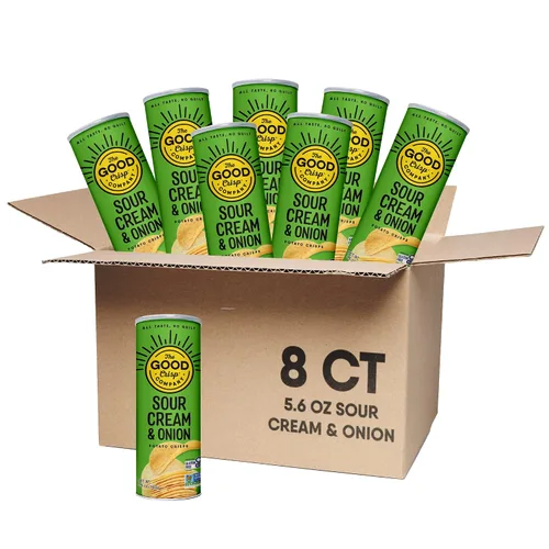 Miniatura 14 de The Good Crisp Company, Cheddar blanco envejecido, papas fritas sin gluten (recipientes de 5.6 onzas, paquete de 8), sin OMG, apto para alérgenos