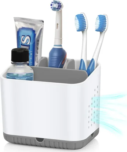 PARKMANI Portacepillos de dientes para baños, Soporte para cepillo de dientes eléctrico y pasta de dientes para niños, Portacepillos de dientes de 4