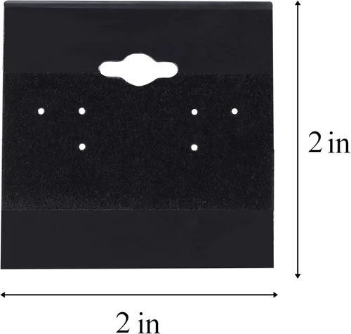 Miniatura 5 de Super Z Outlet Tarjetas de plástico de terciopelo negro para aretes, accesorios de joyería, 2 x 2 pulgadas (100 unidades)