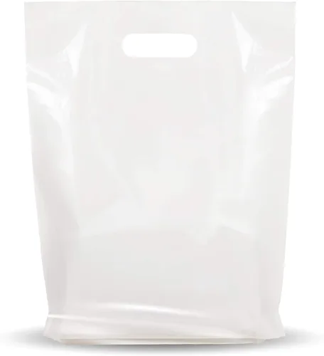 Miniatura 11 de Paquete de 100 bolsas de plástico brillante para mercancías de 12 x 15 pulgadas de grosor de 12 x 15 pulgadas de grosor, asas troqueladas, perfectas
