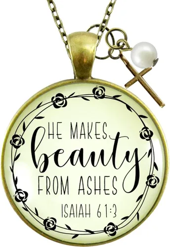 Miniatura 2 de Gutsy Goodness Faith He Cares - Collares hechos a mano con mensaje para mujer cristiana
