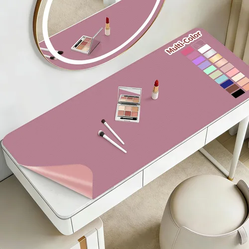 Miniatura 29 de Alfombrilla de maquillaje para tocador para proteger la parte superior del escritorio de 23.6 x 11.8 pulgadas, tapete de maquillaje de doble cara
