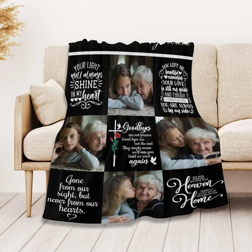 Miniatura 5 de MyPupSocks Manta Conmemorativa Personalizada con Foto, Manta de Simpatía Personalizada, Regalo Conmemorativo Personalizado para Pérdida de un Ser