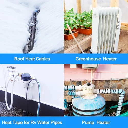 Miniatura 7 de Toma de corriente controlada termostáticamente: (2 piezas) se enciende automáticamente por debajo de 32 ℉, apagado por encima de 50 ℉, enchufe