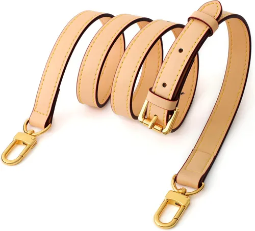 GOXTECH Correa de cuero genuino ajustable para bolso de hombro cruzado de repuesto, Correa de color beige,