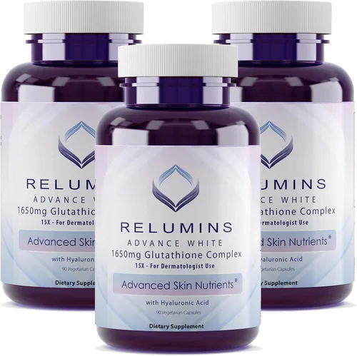 Miniatura 10 de Relumins Complejo de L-glutatión de 1650 mg – Soporte antioxidante con ácido alfa lipoico, NAC, L-metionina y vitamina E para la salud de la piel