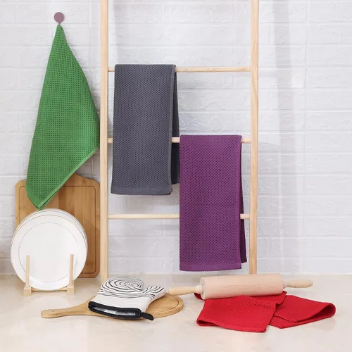 Miniatura 393 de Homaxy Trapos de cocina de 100% algodón, tejido de punto gofre, ultrasuaves, absorbentes y de secado rápido, 12 x 12 pulgadas, paquete de 6, blanco