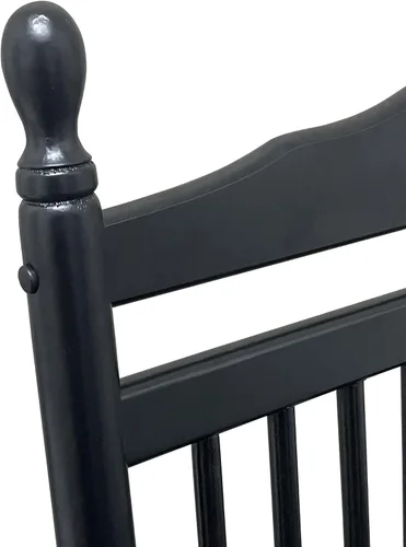 Miniatura 6 de Silla mecedora de madera maciza, balancín de porche delantero para adultos, carga de 280 libras