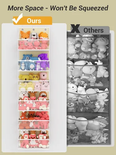 Miniatura 2 de Organizador colgante para colgar sobre la puerta con 6 estantes, almacenamiento de animales de peluche, almacenamiento detrás de la puerta