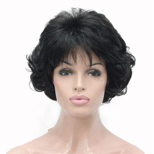 Miniatura 25 de Aimole Pelucas sintéticas cortas y rizadas sin tapa, peluca gruesa para mujer para todos los días 12TT26
