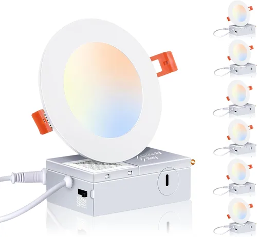 Miniatura 9 de CLOUDY BAY Lámpara de techo empotrable LED ultrafina, 4 pulgadas, 3000 K, 4000 K, 5000 K, regulable 10 W CRI90+, luz sin lata con caja