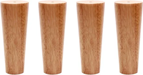 Miniatura 10 de Patas de madera maciza de roble barniz, patas rectas, patas de mesa de café, 2.4 – 27.6 in, para tocador, armario, con placa de montaje, tornillos