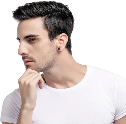 Miniatura 6 de 6pares de aretes de Fibo Steel con tuerca, 18G