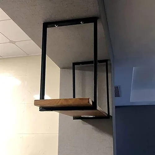 Miniatura 6 de Shelves Whftd Industrial Ceiling Flower Stand, Nordic Solid Wood Hanging Storage Racks, for Bars, Restaurants, Kitchens, Ceiling Mount Shelf, 4