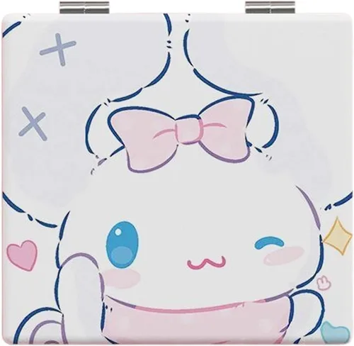 Miniatura 11 de Espejo compacto de viaje Kawaii para mujeres y niñas, bonito espejo cosmético clásico de dibujos animados con aumento 1X/2X espejo de maquillaje