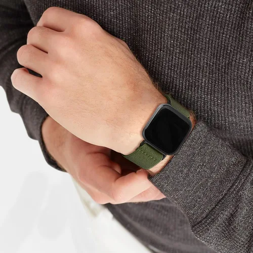 Miniatura 5 de Paquete de 8 bandas elásticas compatibles con Fitbit Versa para mujeres y hombres, correa trenzada ajustable de nailon elástico Solo Loop