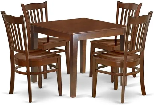 Miniatura 10 de East West Furniture OXGR3-LWH-W Oxford - Juego moderno de 3 piezas que contiene una mesa cuadrada de madera y 2 sillas de comedor, 36 x 36 pulgadas