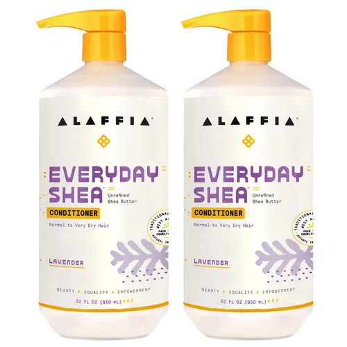 Miniatura 9 de Alaffia Acondicionador, vainilla y menta, paquete de 2 – Acondicionador diario sin sulfato de karité con manteca de karité y aceite de coco, 32