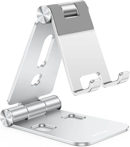 OMOTON Soporte plegable para teléfono celular, C4 soporte de teléfono de aluminio portátil, base de acoplamiento ajustable para teléfono compatible