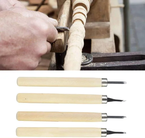 Miniatura 4 de Juego de herramientas de tallado de madera, 4 piezas, kit de cuchillos de tallado de madera, incluye cuchillos de corte de cincel