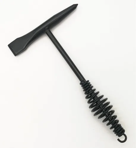 Miniatura 8 de VASTOOLS - Martillo de soldadura con mango de resorte helicoidal, 10.5", cincel cónico y vertical, cepillo de alambre de 10" Negro