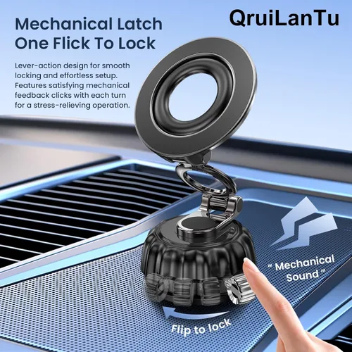 Miniatura 6 de Soporte magnético para teléfono para automóvil, giratorio de 720°, soporte de teléfono plegable con ventosa universal para salpicadero, parabrisas