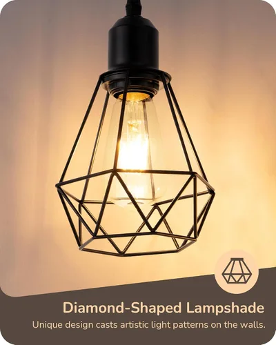 Miniatura 2 de EDISHINE Lámparas de Pie Estilo Granja de 70 Pulgadas para Sala de Estar, Lámparas Industriales Altas de Pie Regulables con 3 Bombillas LED Edison