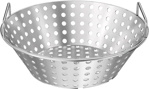 Skyflame - Cesta de carbón de acero inoxidable de 14 pulgadas para parrillas Kamado de 18 pulgadas | Nueva versión de diseño de agujeros huecos,