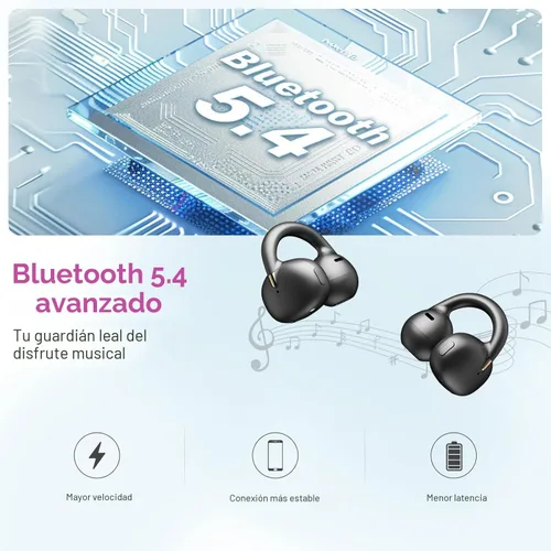 Miniatura 3 de OHAYO Auriculares de clip: Auriculares de oído abierto: 6.5H de tiempo de reproducción, 4.7g ultraligeros - 2025 Bluetooth inalámbrico 5.4
