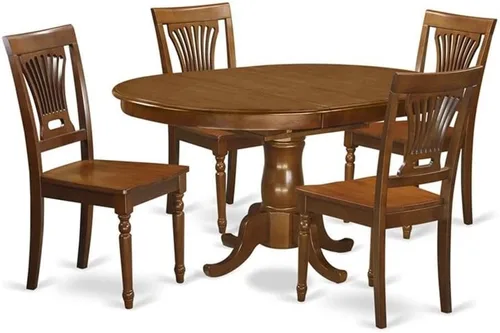 Miniatura 10 de East West Furniture POPL7-SBR-W - Juego de 7 piezas compuesto por una mesa ovalada de madera con hoja de mariposa y 6 sillas de comedor, 42 x 60