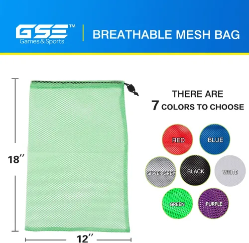 Miniatura 83 de GSE Games & Sports Expert Bolsa de malla con cordón para béisbol, pelotas de pickleball, pelotas de golf, gimnasio, equipo de natación, lavandería