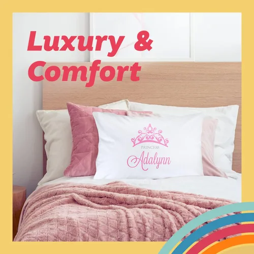Miniatura 2 de Pattern Pop - Funda de almohada de princesa con texto personalizado - Fundas de almohada decorativas para cama - Decoración personalizada