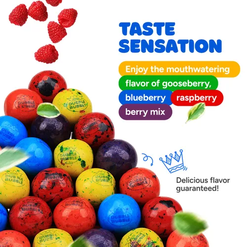 Miniatura 4 de Gumballs in Jar - Berry Blots Gumballs - Goma de mascar grande de 1 pulgada - Gomas de mascar grandes con sabor a fruta para niños de 9 onzas - Goma