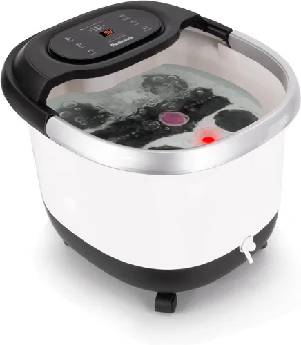 Masajeador de pies de lujo todo en uno para spa - Masajeador motorizado y calefactable - Disfruta del mismo spa para pies en casa con calor, chorros