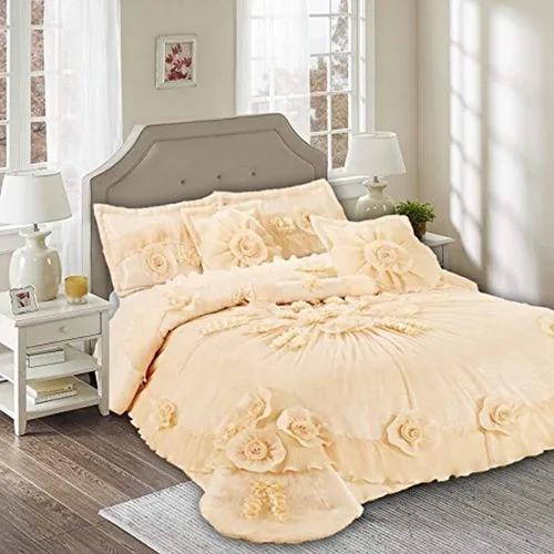 Miniatura 17 de Tache Home Fashion Cinnnamon - Juego de edredón victoriano con volantes florales ((6 piezas), King, canela Chai (VEMA1612-K)