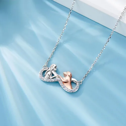 Miniatura 2 de Collar de plata de ley para niñas, con colgante Always in My Heart para el día de la madre, regalo de joyería para mamá amante de los perros