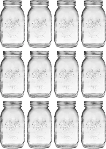 Miniatura 4 de Ball Tarros de 12 piezas de boca regular (32 onzas), fabricados en Estados Unidos, transparente